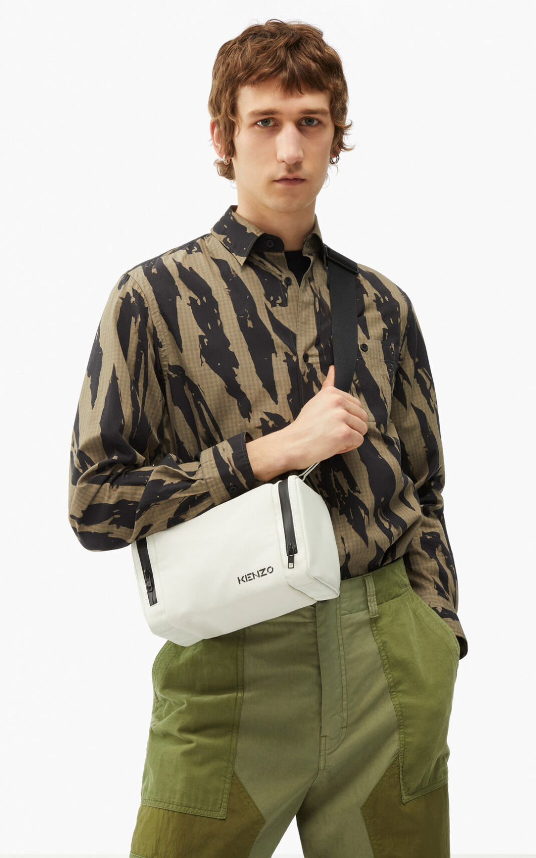 Bolsa Tiracolo Kenzo Small Kamera Masculino - Branco | 672NGCOMB